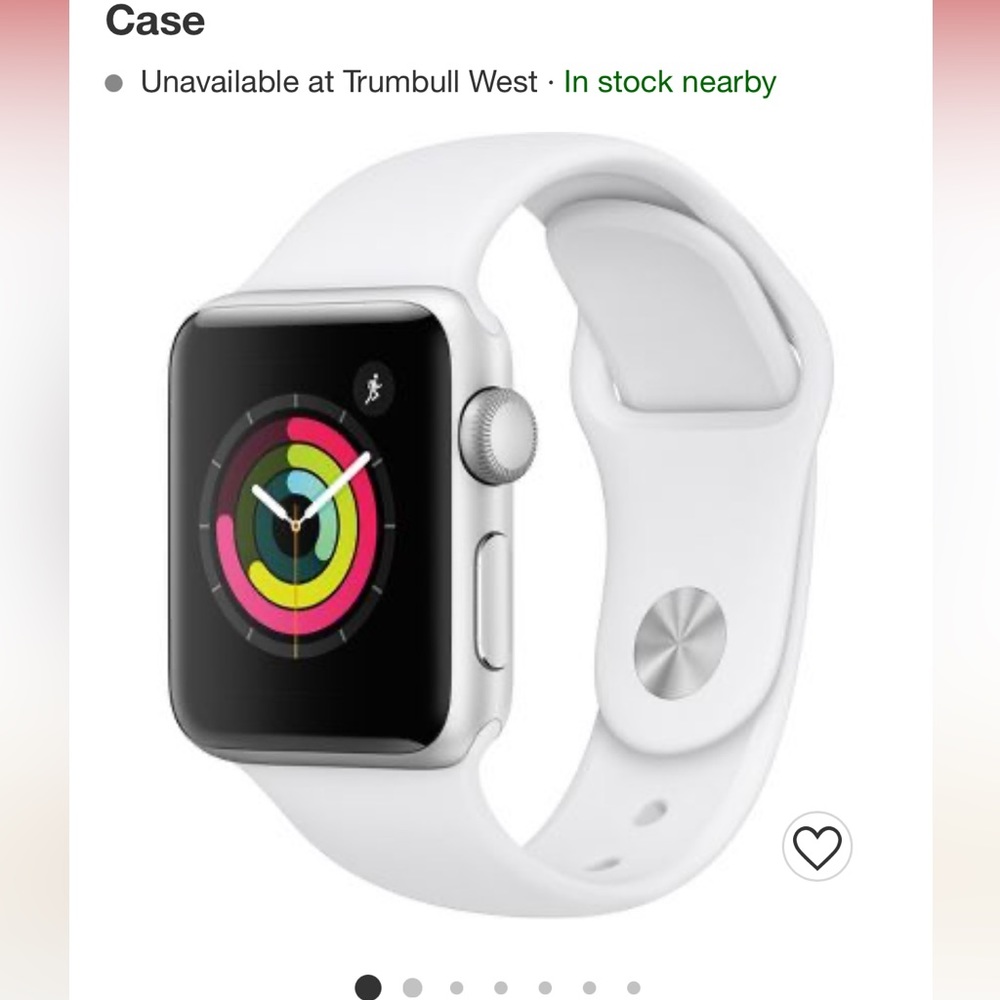 Used Series 3 Apple Watch with used white sports band